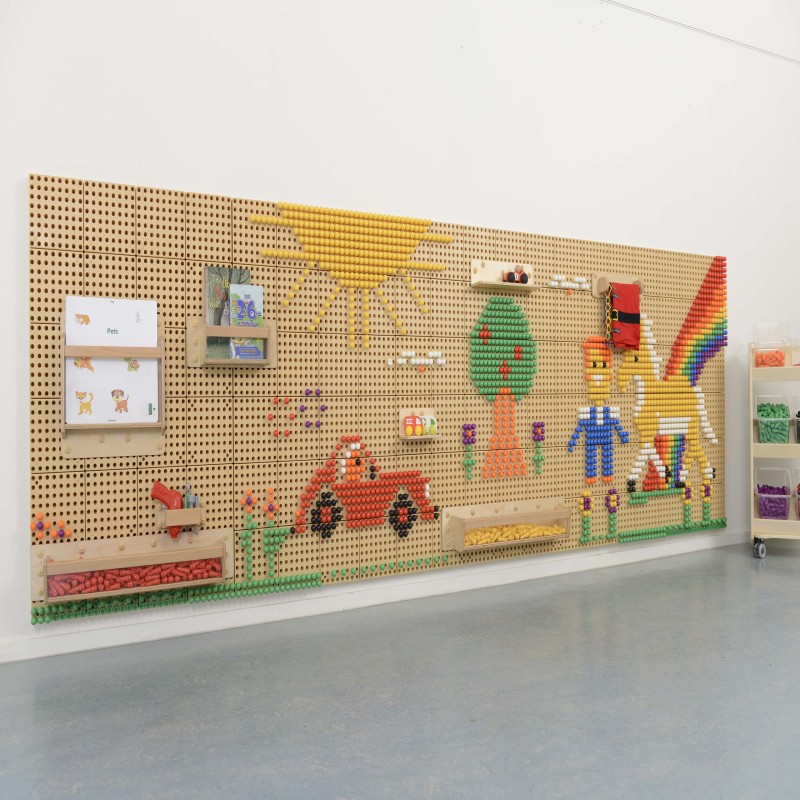 MASTERKIDZ Panel Ścienny Tablica Naukowa Kreatywna STEM + Panel Monatażowy 120x80cm