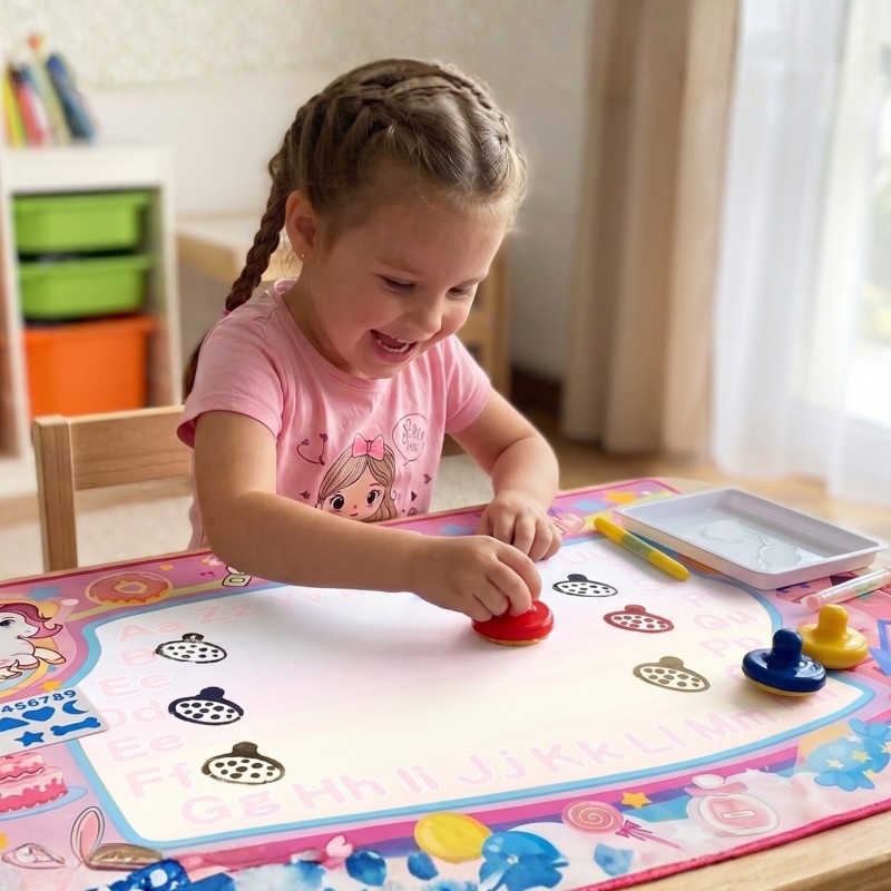 WOOPIE Mata Wodna do Malowania 2w1 XXL 100x70cm Świeci w Ciemności