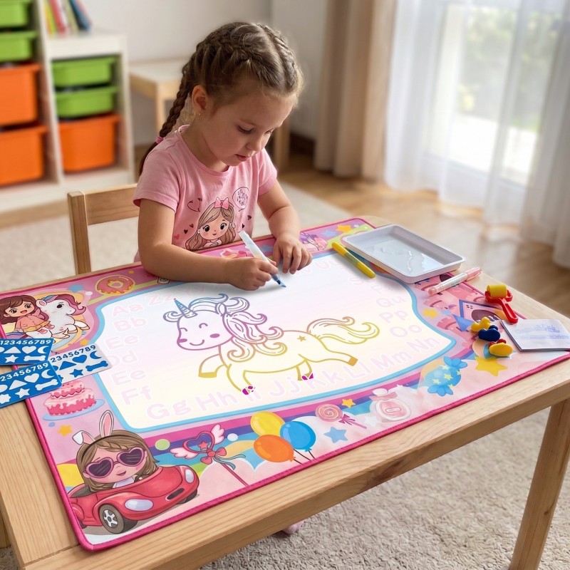 WOOPIE Mata Wodna do Malowania 2w1 XXL 100x70cm Świeci w Ciemności