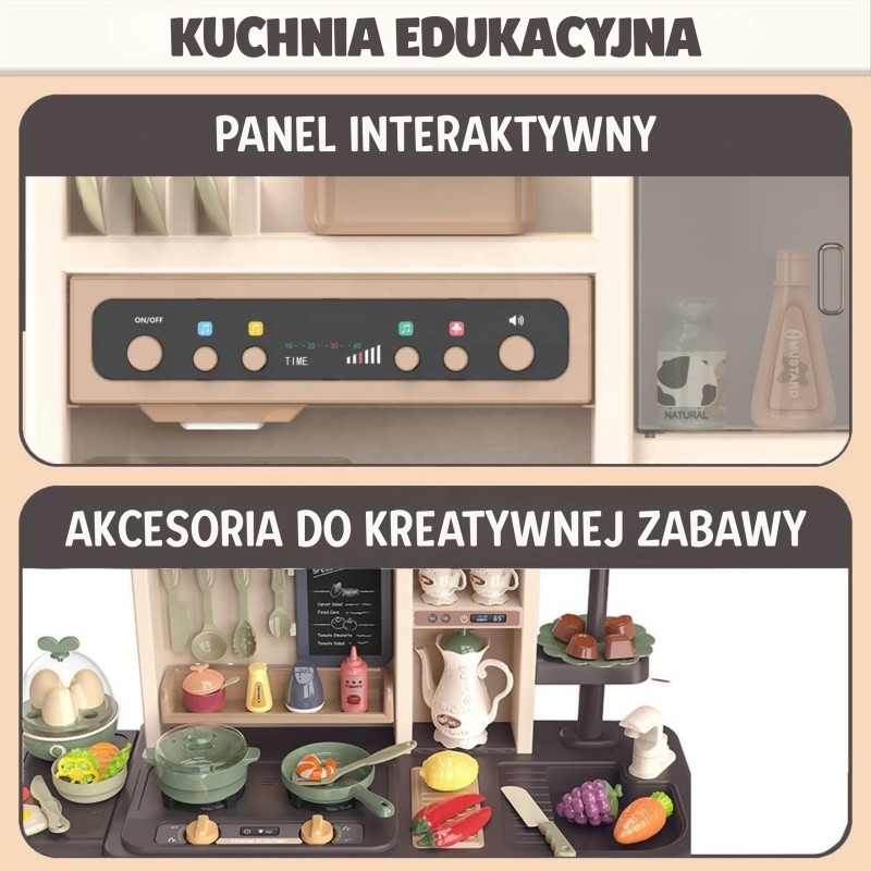 Woopie Interaktívna kuchynka s parou a tečúcou vodou 88 ks