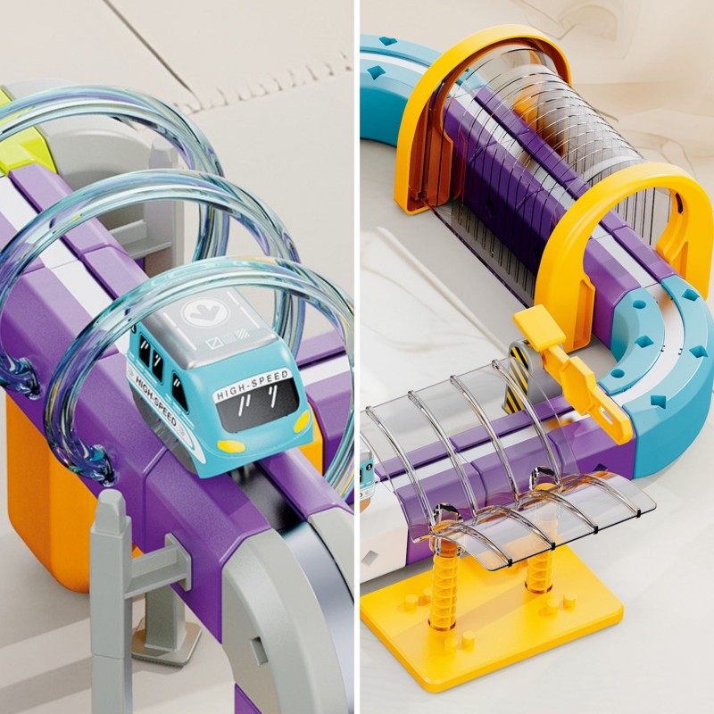 Woopie Magnetická 3D železničná dráha s príťažlivým efektom Track – 126 ks