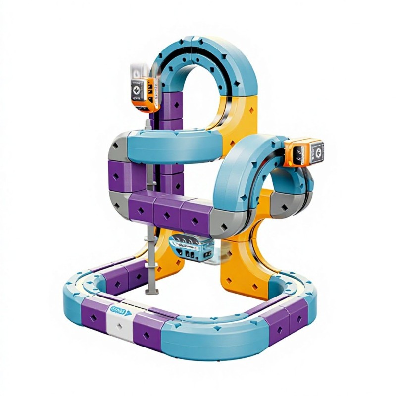 Woopie Magnetická 3D železničná dráha s príťažlivým efektom – 54 ks