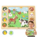 VIGA Drewniane Puzzle Odgadnij Po Cieniu - Farma Układanka 17 el.