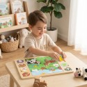 VIGA Drewniane Puzzle Odgadnij Po Cieniu - Farma Układanka 17 el.