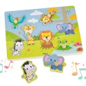 VIGA Puzzle Dźwiękowe Dopasuj Zwierzęta Egzotyczne