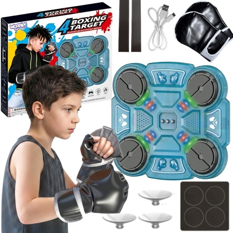WOOPIE Inteligentný hudobný boxerský terč 4 Boxing Target – Modrý s Bluetooth, LED podsvietením