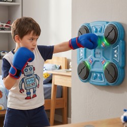 WOOPIE Inteligentný hudobný boxerský terč 4 Boxing Target – Modrý s Bluetooth, LED podsvietením