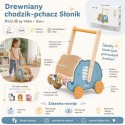 VIGA PolarB Drewniany Wózek 2w1 Chodzik Pchacz Słonik