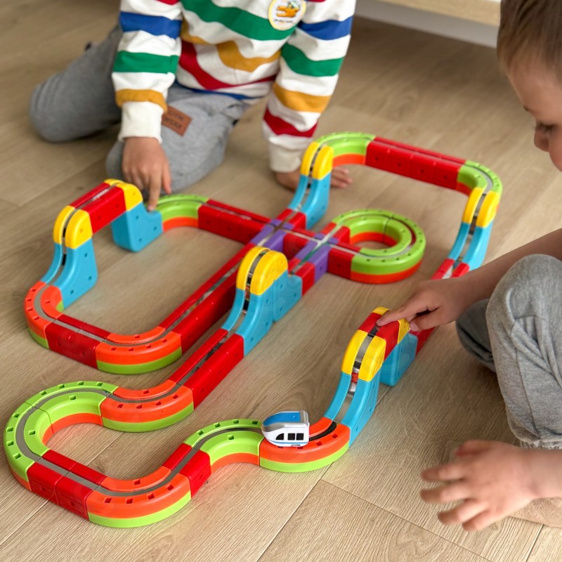 Woopie Magnetická antigravitačná kocková dráha Magic Cube Train – 68 ks
