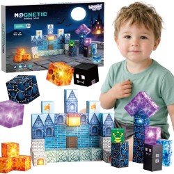 Woopie Magnetická stavebnica Pixelový zámok 64 ks – 3D pixelové kocky