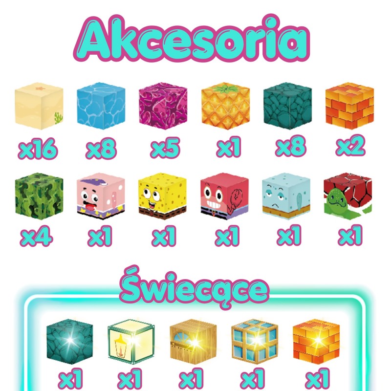 Woopie Magnetická stavebnica Kocky Oceán 63 ks – 3D pixelové kocky