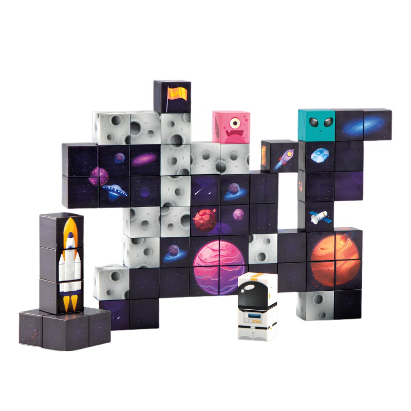 Woopie Magnetická stavebnica Vesmír 74 ks – 3D pixelové magnetické kocky