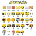 Woopie Magnetická stavebnica Kocky Stavenisko 165 ks – 3D pixelové kocky s žeriavom a bagrom