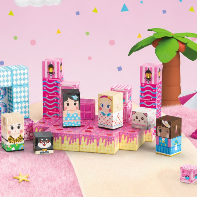 Woopie Magnetická stavebnica 59 ks – 3D pixelové kocky