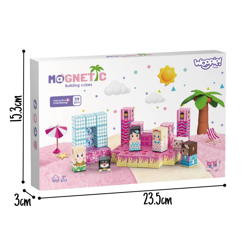 Woopie Magnetická stavebnica 59 ks – 3D pixelové kocky