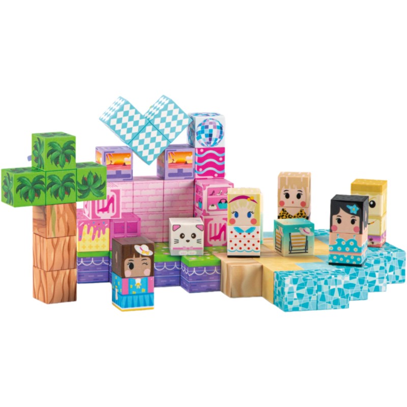 Woopie Magnetická stavebnica Kocky 86 ks – 3D pixelové kocky v Montessori štýle