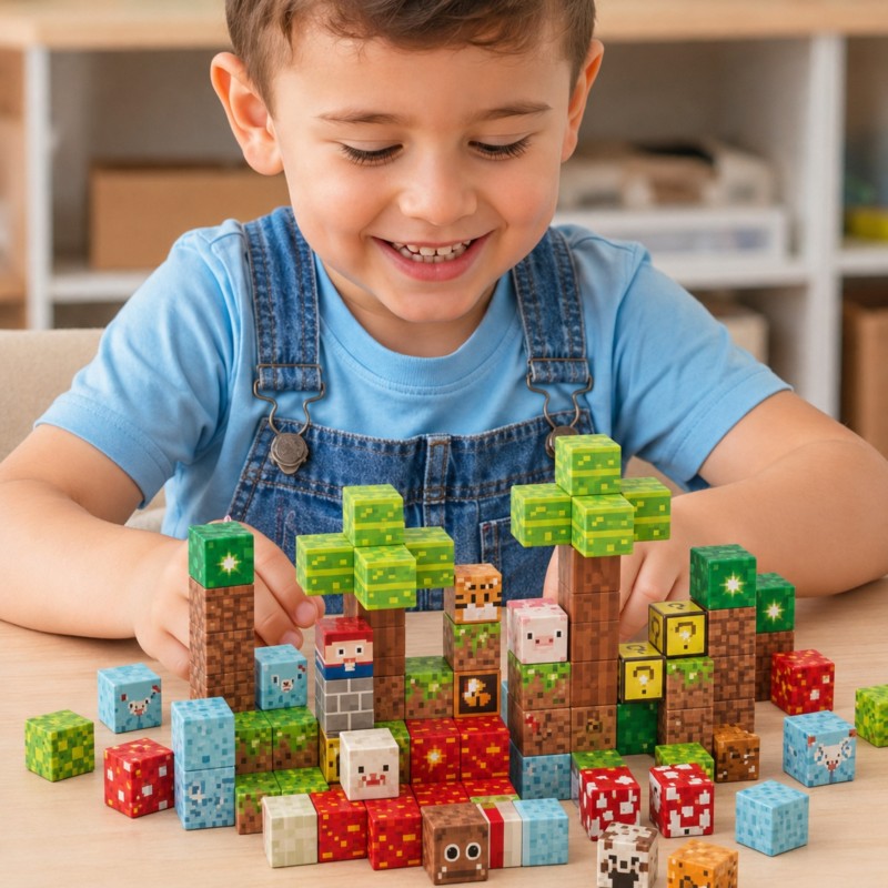 Woopie Magnetická stavebnica Les 75 ks – 3D pixelové kocky