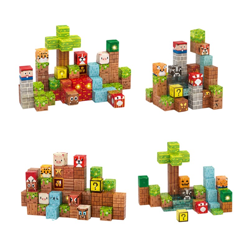 Woopie Magnetická stavebnica Les 75 ks – 3D pixelové kocky