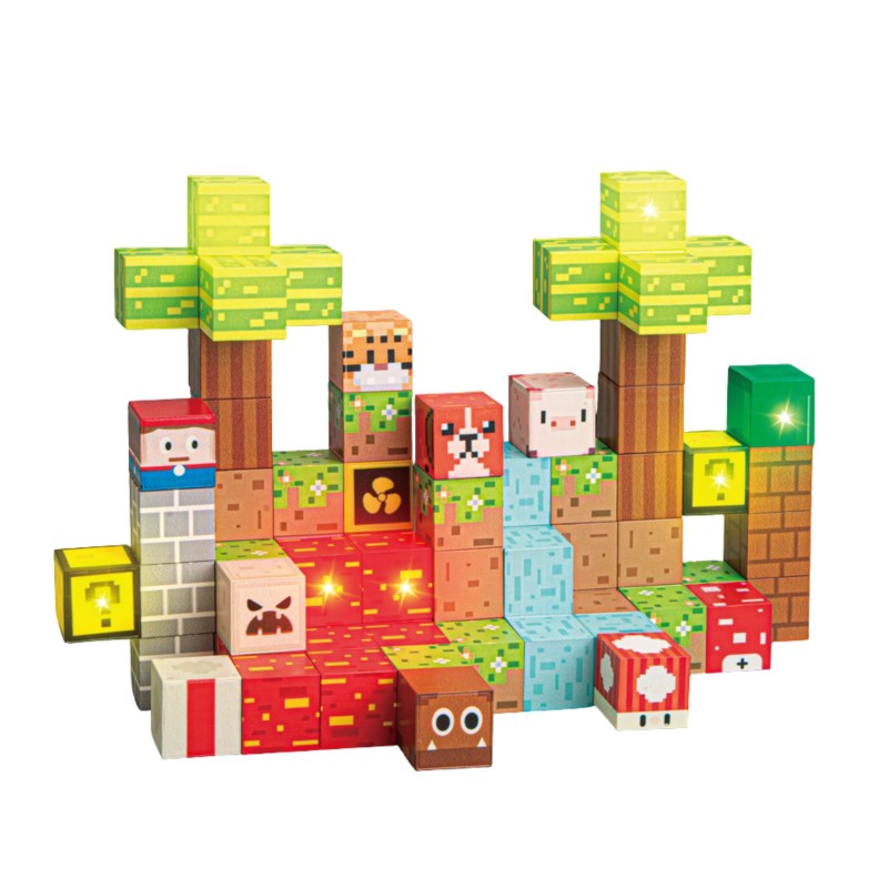 Woopie Magnetická stavebnica Les 75 ks – 3D pixelové kocky