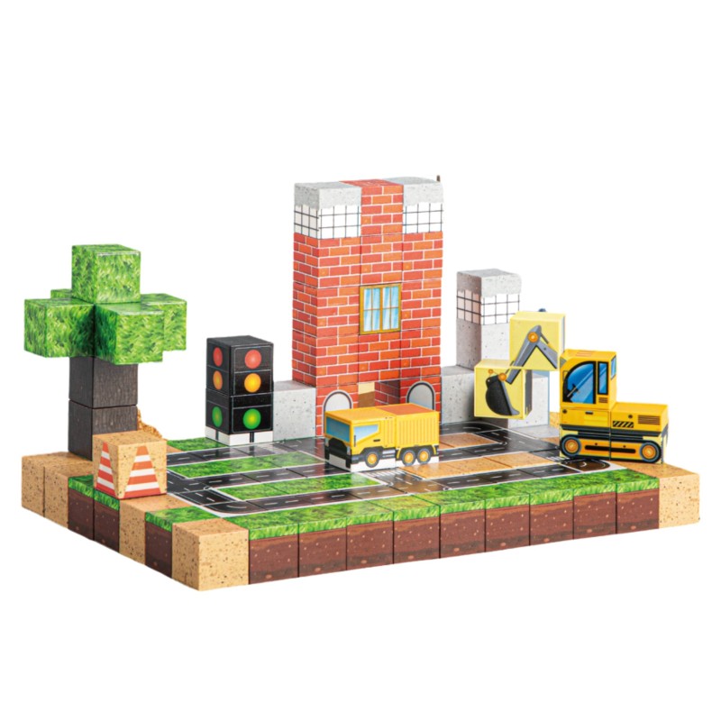 Woopie Magnetická stavebnica Stavenisko 115 ks – 3D pixelové kocky