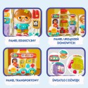 Woopie Interaktívna manipulačná tabuľa Kufrík Busy Car 3v1 – Senzorická hračka so zvukom a svetlom