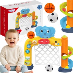 Woopie Baby Interaktívne športové centrum 2v1 Sloník – Futbalová bránka a basketbalový kôš