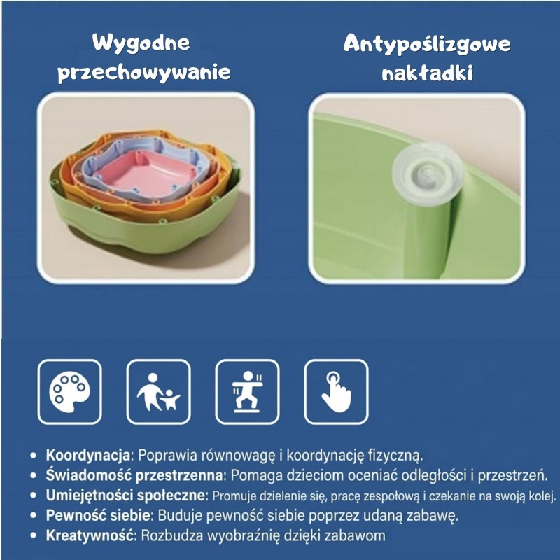 Woopie Senzorické balančné kamene 5 ks – na trénovanie rovnováhy