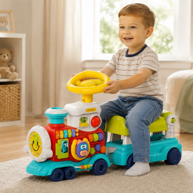 Woopie Baby Interaktívne chodítko a odrážadlo Vlak 2v1