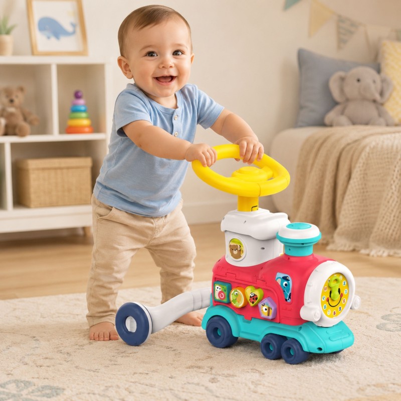 Woopie Baby Interaktívne chodítko a odrážadlo Vlak 2v1