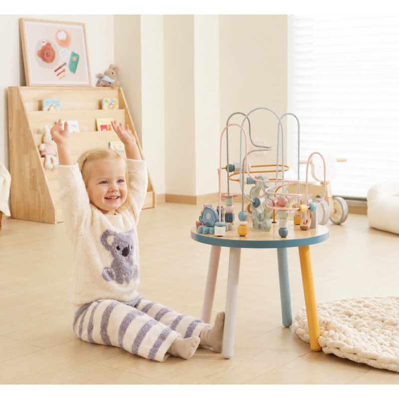 VIGA PolarB Drewniany Stolik Edukacyjny Manipulacyjny Przeplatanka Montessori