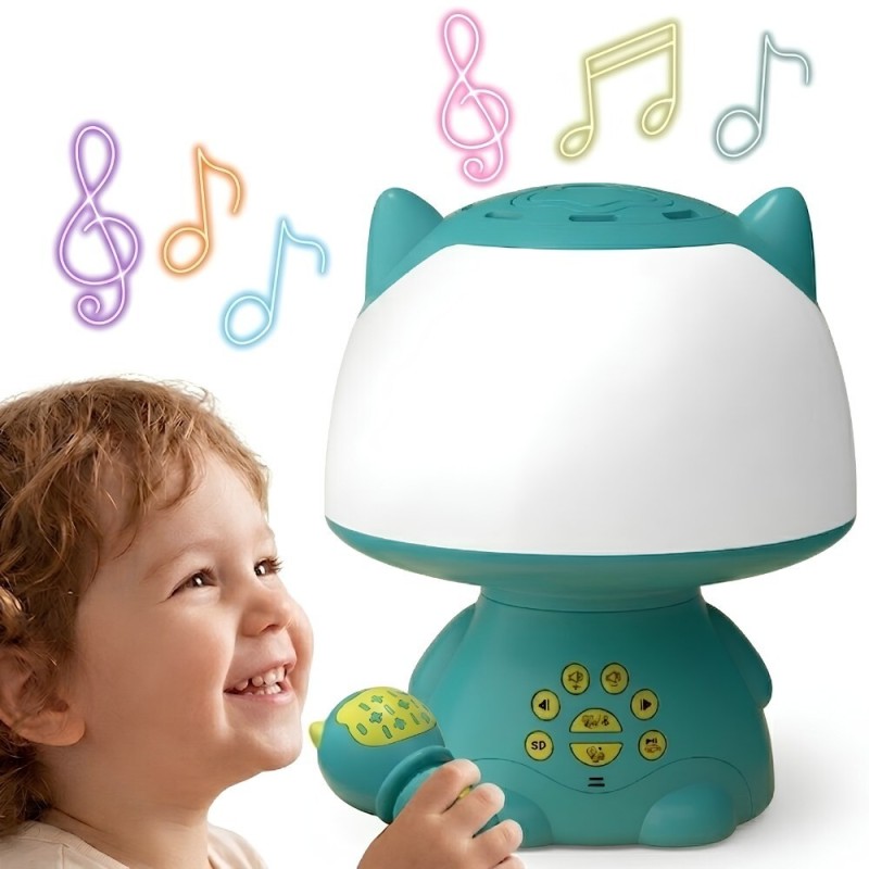 WOOPIE Multifunkcyjna Lampka RGB Głośnik Bluetooth Karaoke Modulator Głosu Karta SD AUX Turkusowa