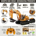 WOOPIE Duża Koparka Zdalnie Sterowana na Gąsienicach 7 Funkcji Dźwięk + Akc.