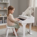 CLASSIC WORLD Duże Pianino Fortepian dla Dzieci z Krzesełkiem i Książeczką do Nauki