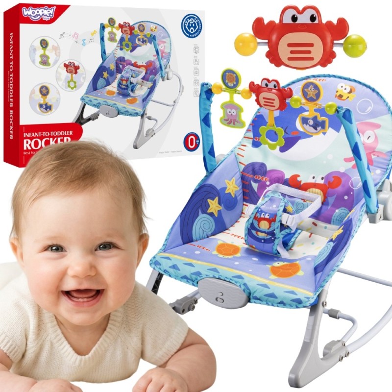 Woopie Baby Interaktívne ležadielko a kresielko 2v1 Krab