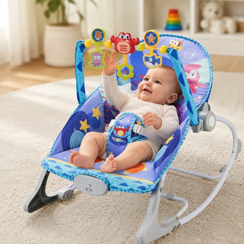 Woopie Baby Interaktívne ležadielko a kresielko 2v1 Krab