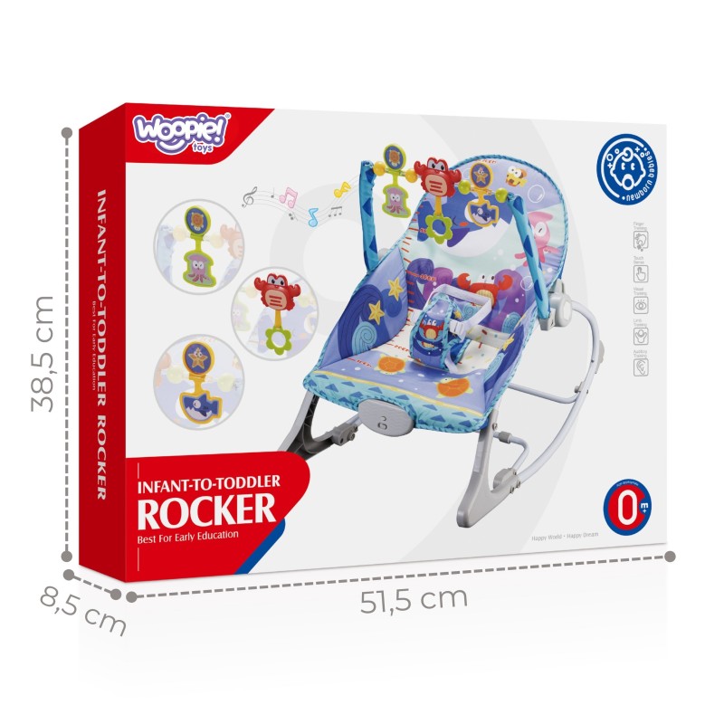 Woopie Baby Interaktívne ležadielko a kresielko 2v1 Krab