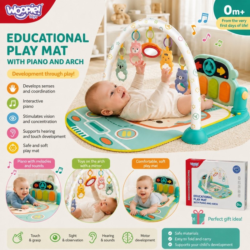 Woopie Baby Interaktívna edukačná podložka s piankom 10 ks