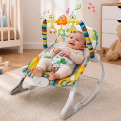 Woopie Baby Interaktívne vibračné ležadielko a kresielko s hrazdičkou