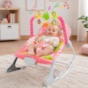 Woopie Baby Ružové vibračné ležadielko a kresielko s hrazdičkou
