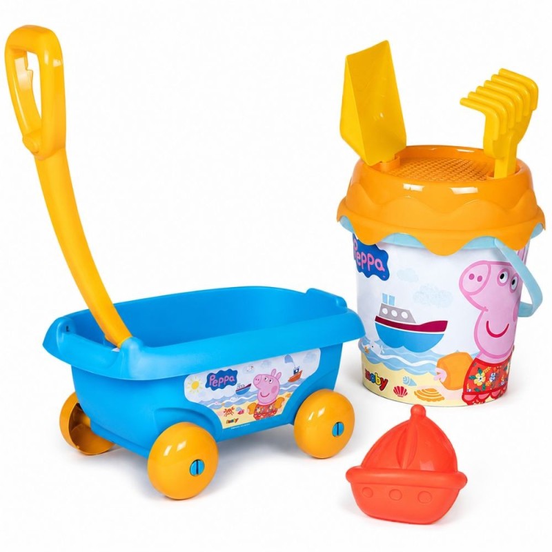 SMOBY Wózek z Wiaderkiem i Akcesoriami do Piasku Świnka Peppa
