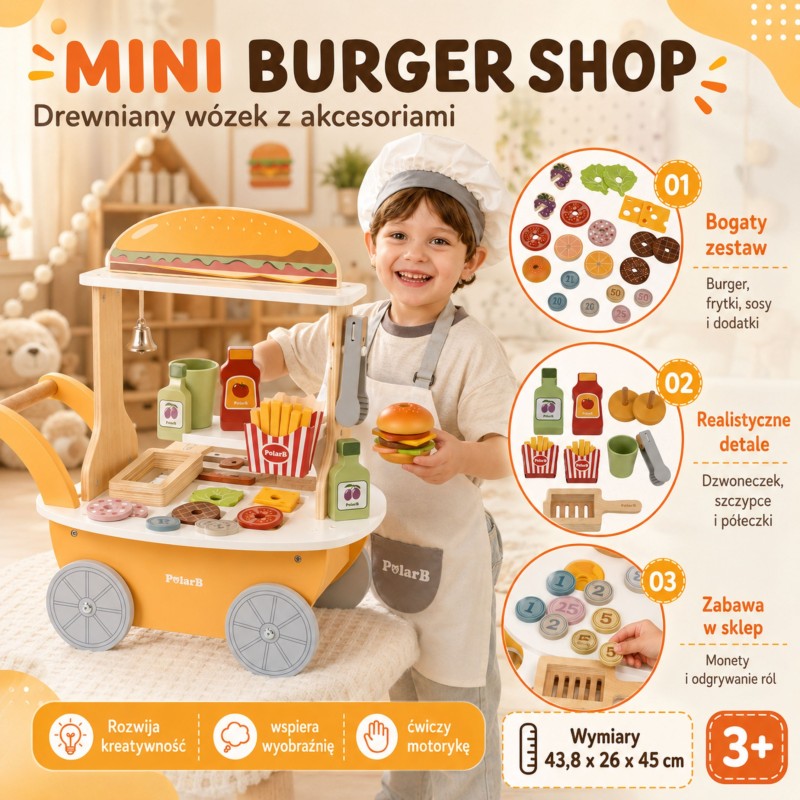 VIGA Minisklep z Hamburgerami – Kreatywna Zabawa w Odgrywanie Ról