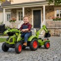 FALK Traktor na Pedały z Łyżką i Przyczepką Zielony CLAAS od 3 Lat