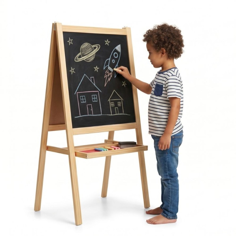 CLASSIC WORLD EDU Drewniana Tablica Kredowa Edukacyjna