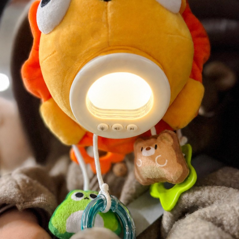 WOOPIE Baby Pluszowy Lew Maskotka Interaktywna Przytulanka Muzyczna z Zawieszkami i Gryzakami