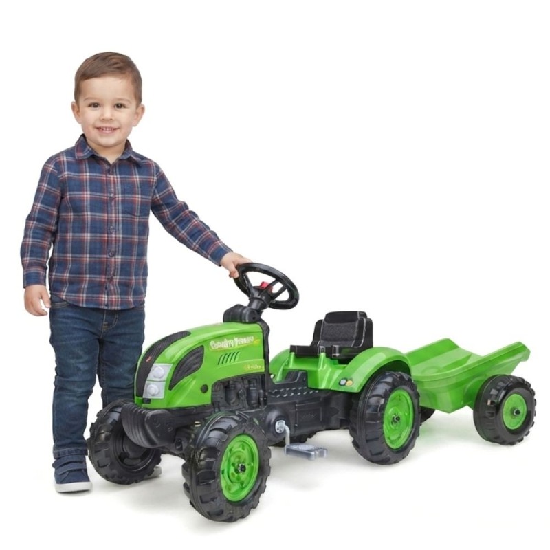 FALK Country Farmer Traktorek na Pedały z Przyczepką Zielony 2-5 lat