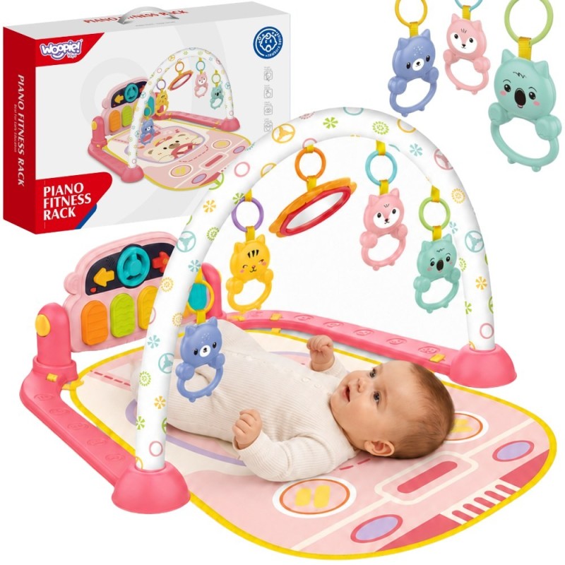 Woopie Baby Interaktívna edukačná podložka s piankom 3v1 – Senzorická hracia deka