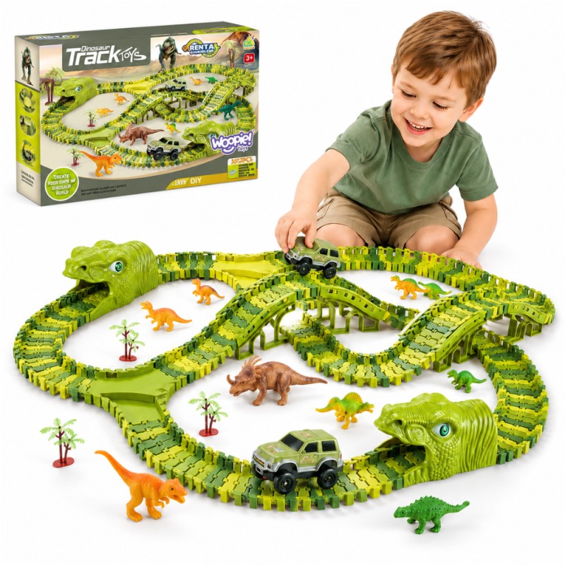WOOPIE Tor Samochodowy XXL Dinozaury 240 el.