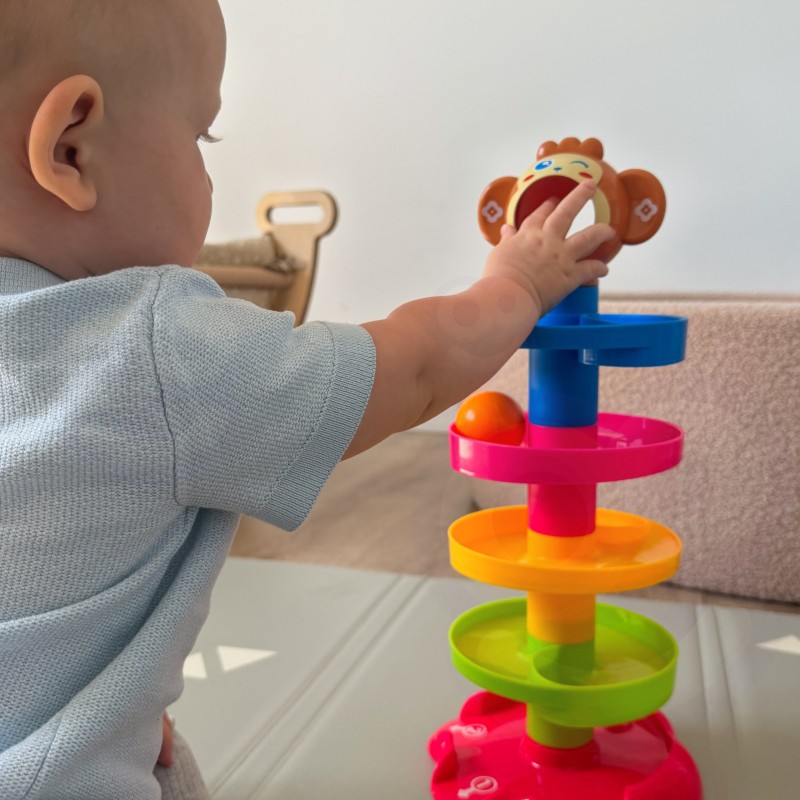 WOOPIE BABY Kulodrom Tor Kulkowy Zestaw Spirala + 3 Kulki