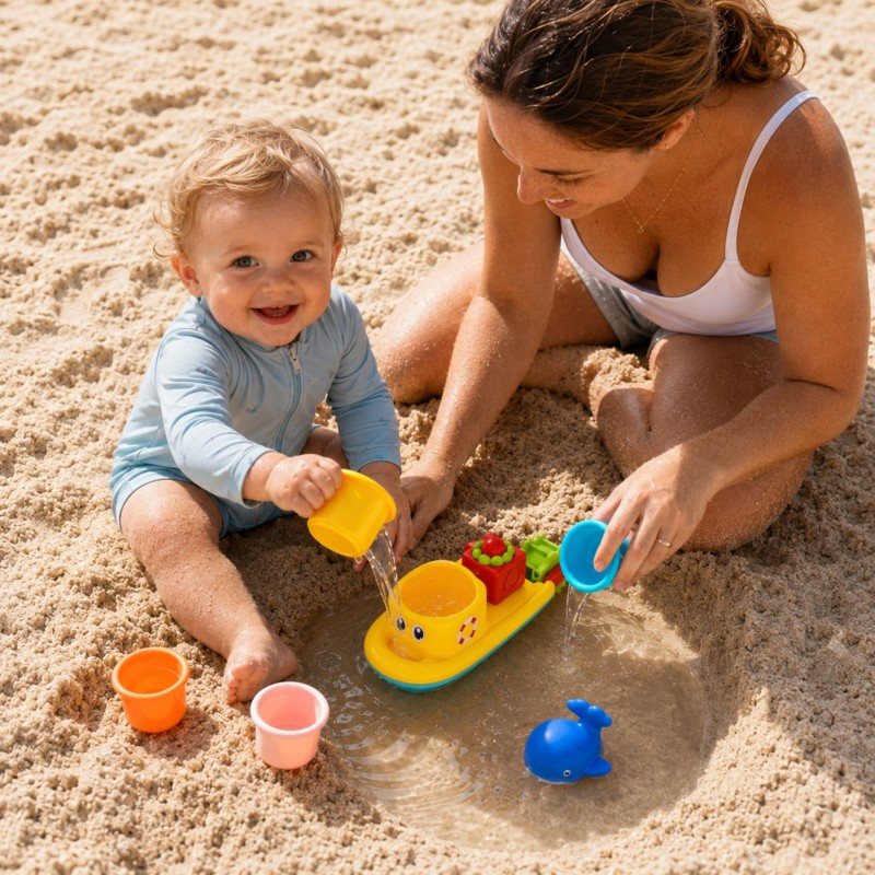 WOOPIE BABY Zabawka Wodna Statek Wieloryb Kubeczki Przelewowe