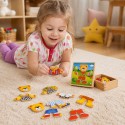 VIGA Drewniane Puzzle Układanka Edukacyjna Ubierz Misia Chłopca